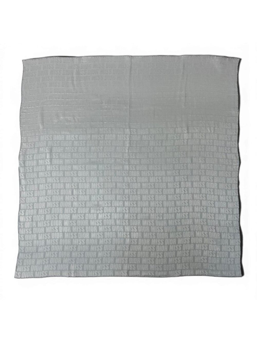 Dior Scarf Bandana Logo Design Gray Silk